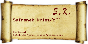 Safranek Kristóf névjegykártya