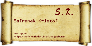Safranek Kristóf névjegykártya