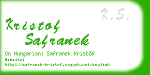 kristof safranek business card